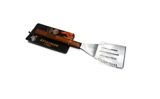 Barbecuespatel Met Houten Handvat Zilver/bruin 41 Cm van Nesto. — afbeelding 3