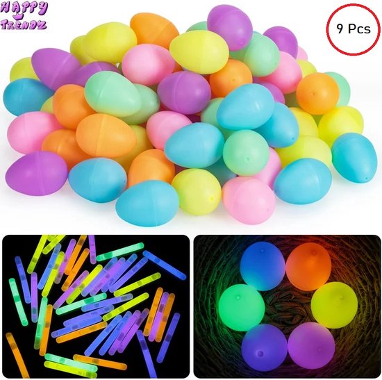 Happy Trendz Easter Paas eieren Glow in the Dark Gevuld met Fidget toys / Fidget / 9 Stuks / Uitdeelpakket / Zoektochten - Glow in de Dark - Mystery Eggs -