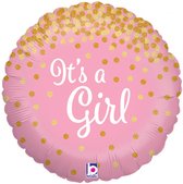 Folieballon It's A Girl - Ballon - Ballonnen - Decoratie - Versiering - Geboorte - Babyshower - Gender reveal - Meisjes - Folie - roze