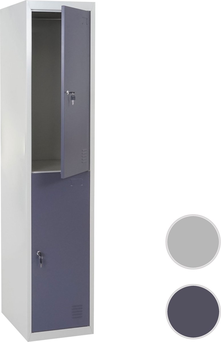 MCW Locker Boston T853, lockerkast kluisje, metaal 185x38x45cm ~ donkergrijs
