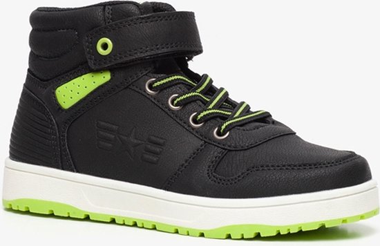 Blue Box hoge jongens sneakers zwart/neon groen - Maat 33