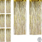 Relaxdays 8x deurgordijn folie goud - folie gordijn - glitter gordijn - feest - 250 cm