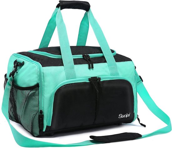Fitgriff® Sporttas & Reistas V1 met Schoenenvak en Natvak – Travel Bag voor Heren en Dames – Tas voor Reizen, Gym, Fitness en Outdoor (Volledig Zwart, 48 x 26 x 25 cm