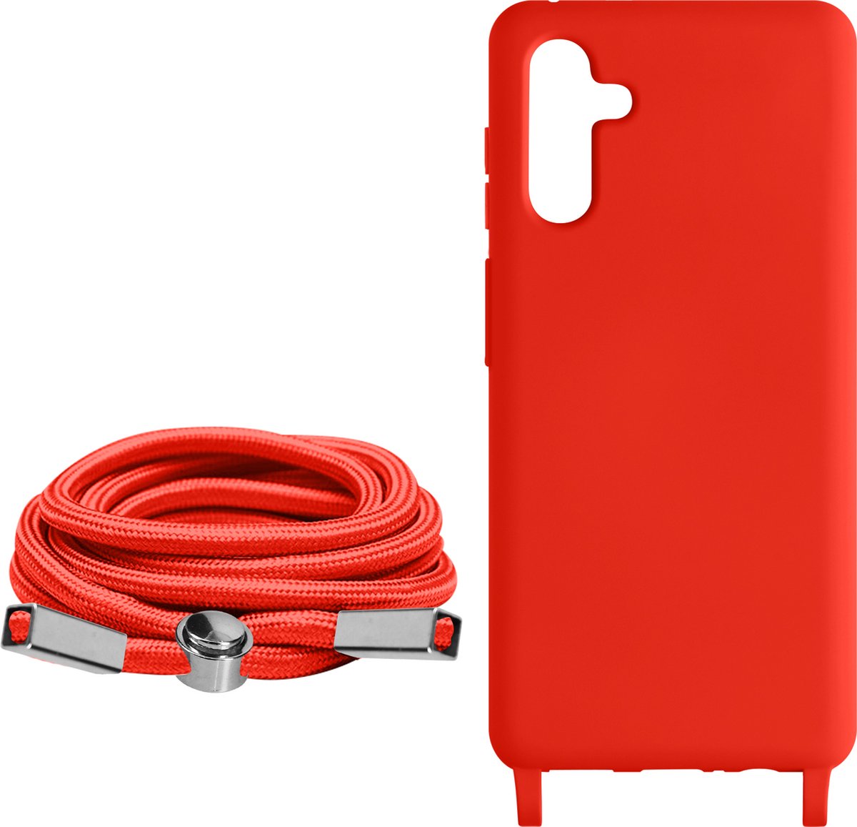 Koordhoes Geschikt voor Samsung Galaxy A54 5G Semi-rigide Nekkoord 80cm Rood
