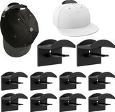10 stuks zelfklevende hoedhaken, kaphouder, wandkaphouder, hoedhouder, hoedenhouder, zelfklevende hoed-organizer voor verschillende mutsen, hoofdtelefoons, sjaals, tassen, sleutelhangers (1)