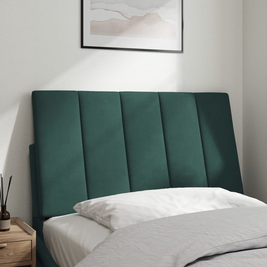 vidaXL-Coussin tête de lit-90 cm-velours-vert foncé