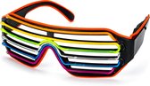 LED shutter bril - Feestartikelen - Lichtgevende bril - Feestbril - Party bril - Regenboog
