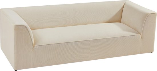 PASCAL MORABITO Driezitsbank van beige ribfluweel MERANZA van Pascal Morabito L 232 cm x H 69 cm x D 92 cm