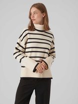 Vero Moda Trui Vmsaba Ls Rollneck Pullover Ga Noos 10291725 Birch/black Dames Maat - M