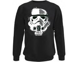 foto van Star Wars - Stormtrooper Hoofd Zwart Heren Sweat met Ronde Kraag - M