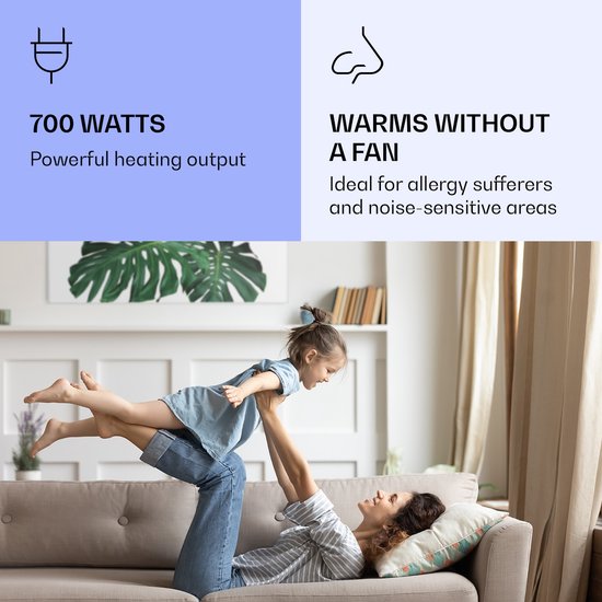 Klarstein Air Art Smart Infraroodverwarming, Infraroodverwarming met IoT/WiFi App-bediening, Open Raam Detectie, Infraroodverwarming met Thermostaat, Wandverwarming, CO2-vrije Elektrische Verwarming 700 W