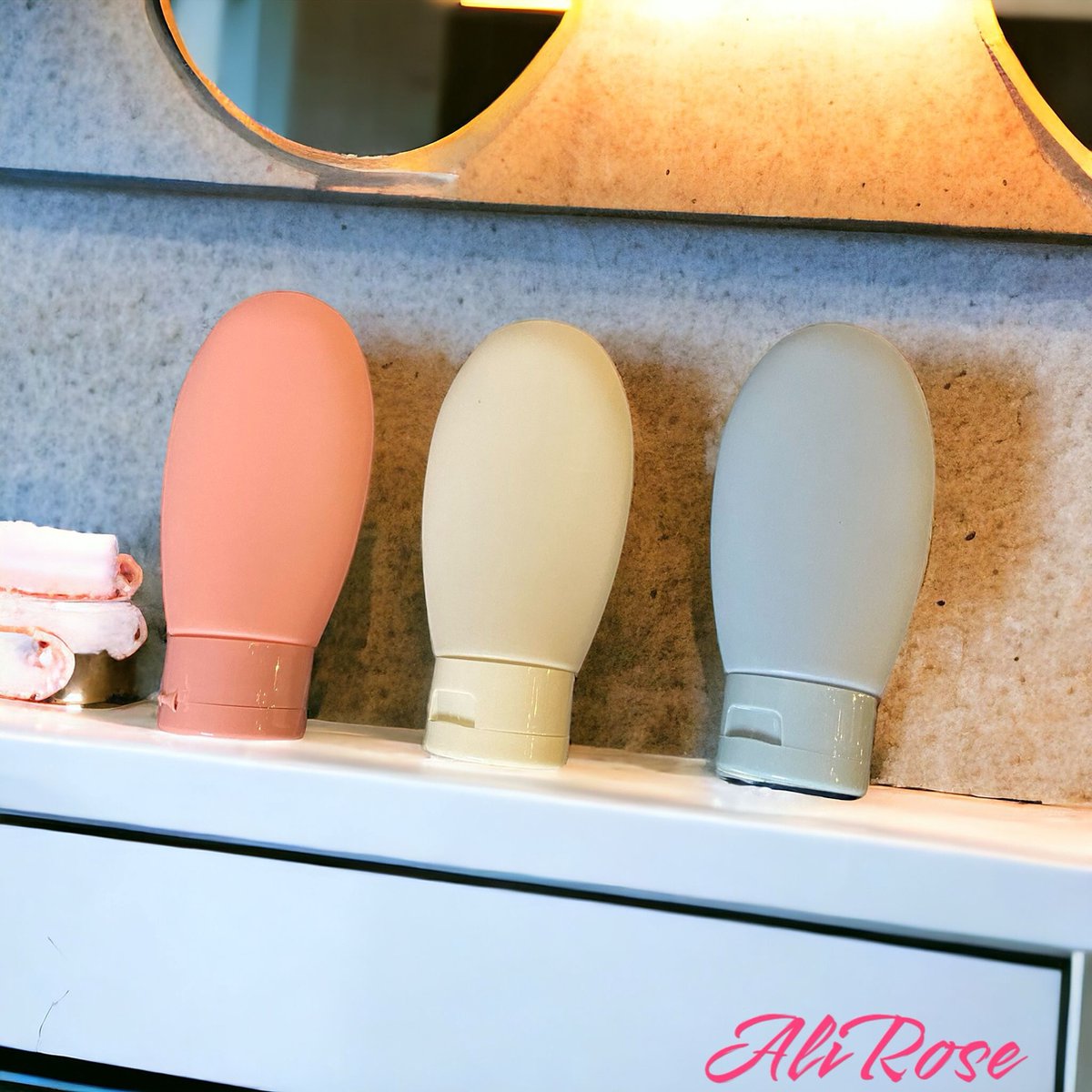 AliRose toiletartikelen - 3 stuks Siliconen Vulfles, Fluweelachtige Omgekeerde Fles, Zachte Siliconen Reisvulfles, Cosmetische Vulfles, Badkamerbenodigdheden, 60ml