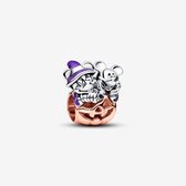 Fler® | Charme pour Bracelet Pandora | Charme citrouille d'Halloween Mickey & Minnie Mouse | Charme suspendu Charm | Argent sterling 925 | Émail violet et noir | Multicolore | Bracelet Perle | Amitié, cadeau d'anniversaire, cadeau, cadeau