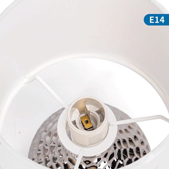 Aigostar - Tafellamp Keramiek (Zonder Lichtbron) E14 - Zilver