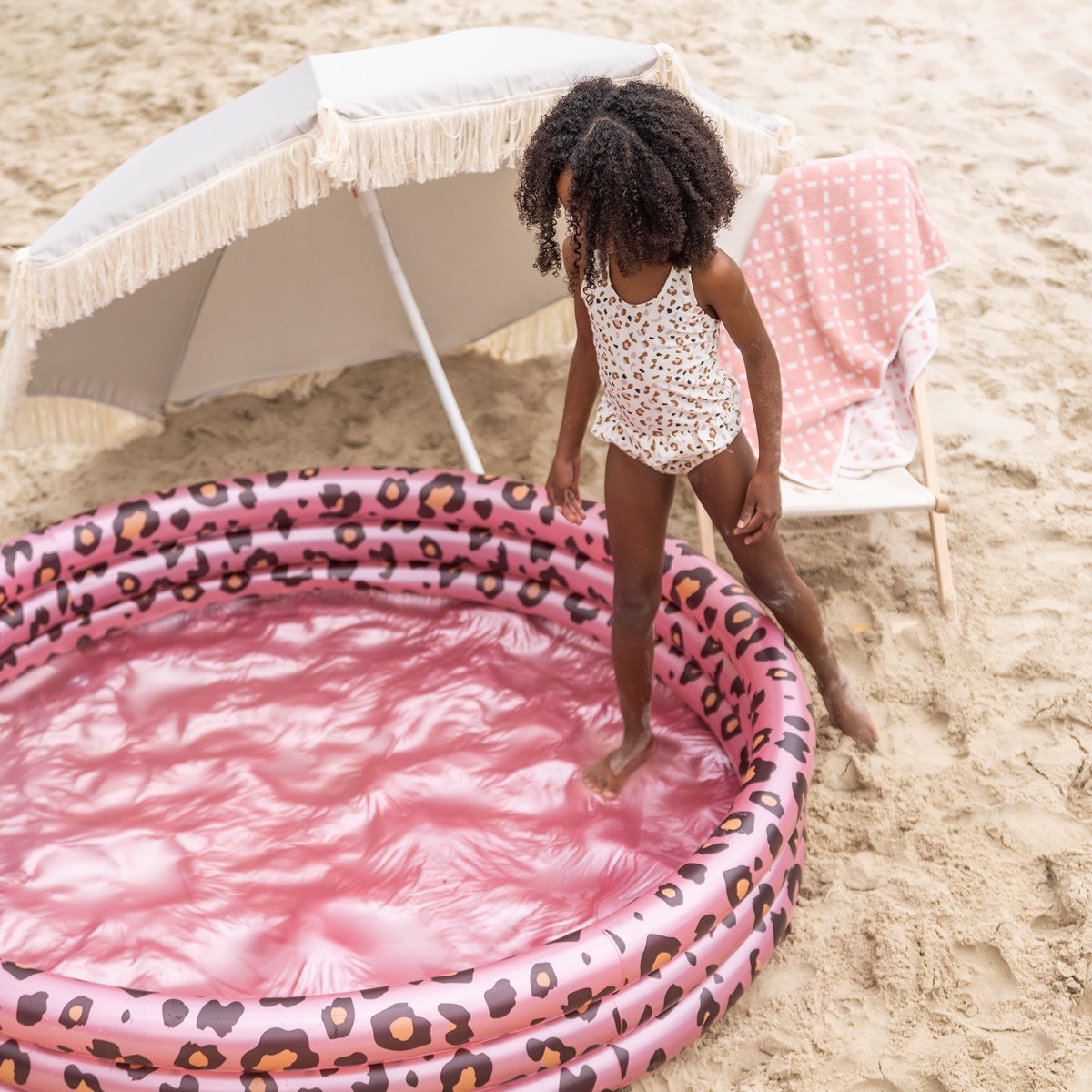 Swim Essentials - Kinder Zwembad - Ø 150 cm - Rosé/Goud Panterprint Kinder Zwembad Ø 150 cm — afbeelding 8
