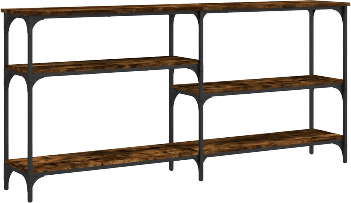 vidaXL Wandtafel - 160x29x75 - cm - bewerkt - hout - gerookt - eikenkleurig Gerookt eiken