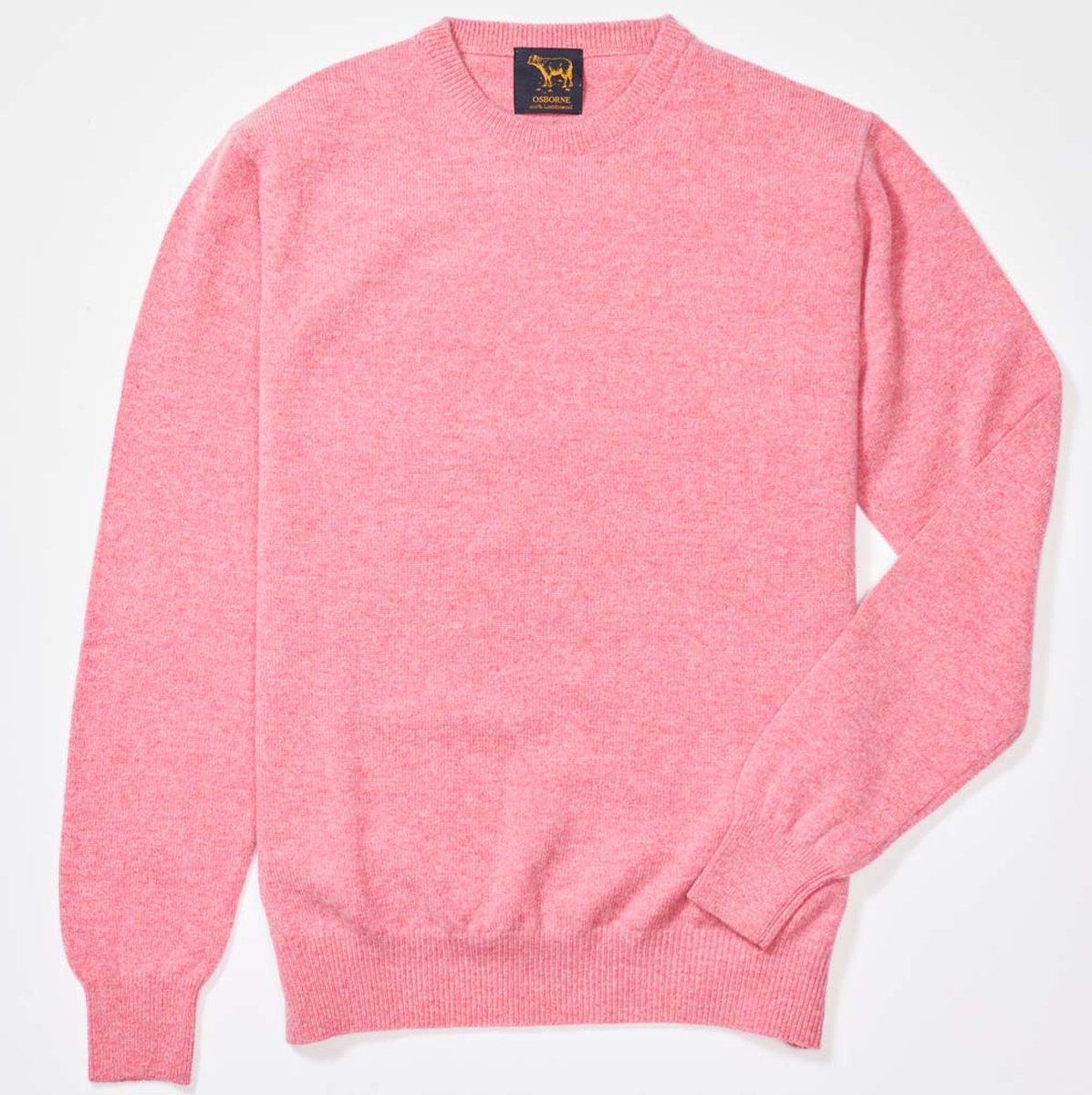 Osborne Knitwear Trui met ronde hals - Sweater heren in Lamswol - Pullover Heren - Nougat - 4XL