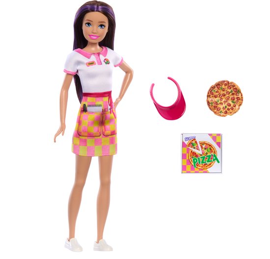 Barbie Skippe Pizzaserveerster - Met Pizza en Meeneemdoos - Barbiepop van Barbie — afbeelding 2