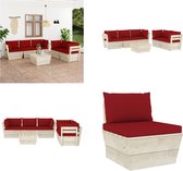 vidaXL 6-delige Loungeset met kussens pallet vurenhout - Loungeset - Loungesets - Tuinset - Tuinsets