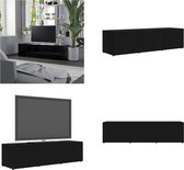 vidaXL Tv-meubel 120x34x30 cm spaanplaat zwart - Tv-meubel - Tv-meubels - Tv-meubelen - Tv-meubilair