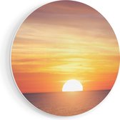 Artaza Forex Muurcirkel Zonsondergang Op De Zee - 70x70 cm - Wandcirkel - Rond Schilderij - Wanddecoratie Cirkel - Muurdecoratie