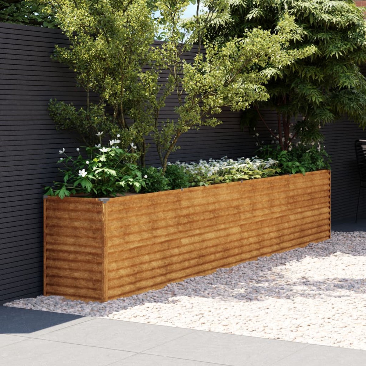 Vidaxl plantenbak verhoogd 100x100x33,5 cm cortenstaal