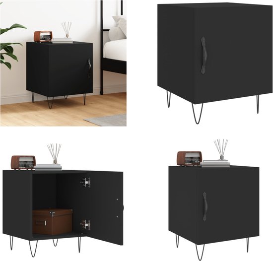 vidaXL Table de chevet 40x40x50 cm Bois sculpté Noir - Table de chevet - Tables de chevet - Table d'appoint - Armoire murale