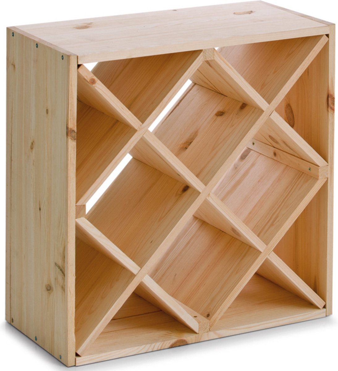 Houten wijnflessen rek/wijnrek vierkant voor 20 flessen 52 x 25 x 52 cm - Wijnfles houder