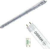 LED Waterdichte TL Armatuur met T8 Buis - Velvalux Strela - 120cm - Enkel - Koppelbaar - Waterdicht IP65 - OSRAM - SubstiTUBE Value EM 865 - 16.2W - Helder/Koud Wit 6500K | Vervangt 36W