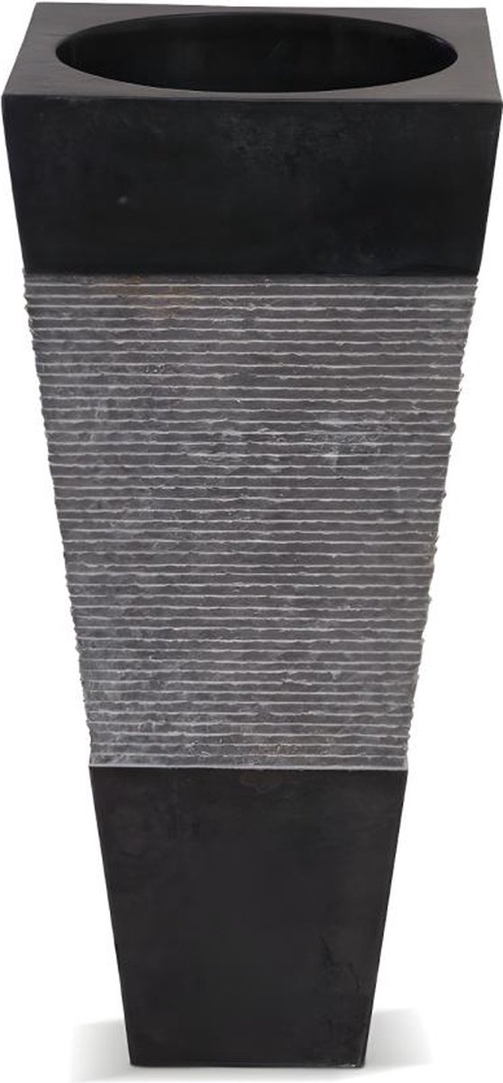 Shower & Design Wastafel badkamer op voet van marmer MIDO - Kleur zwart en grijs L 40 cm x H 90 cm x D 40 cm
