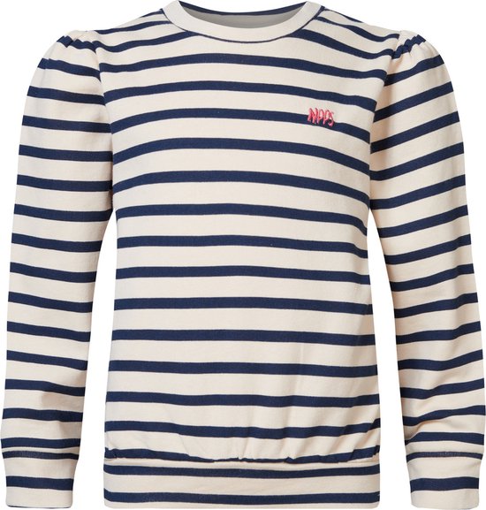 Noppies Girls Sweater Eastover long sleeve stripe Meisjes Trui - Whitecap Gray - Maat 110
