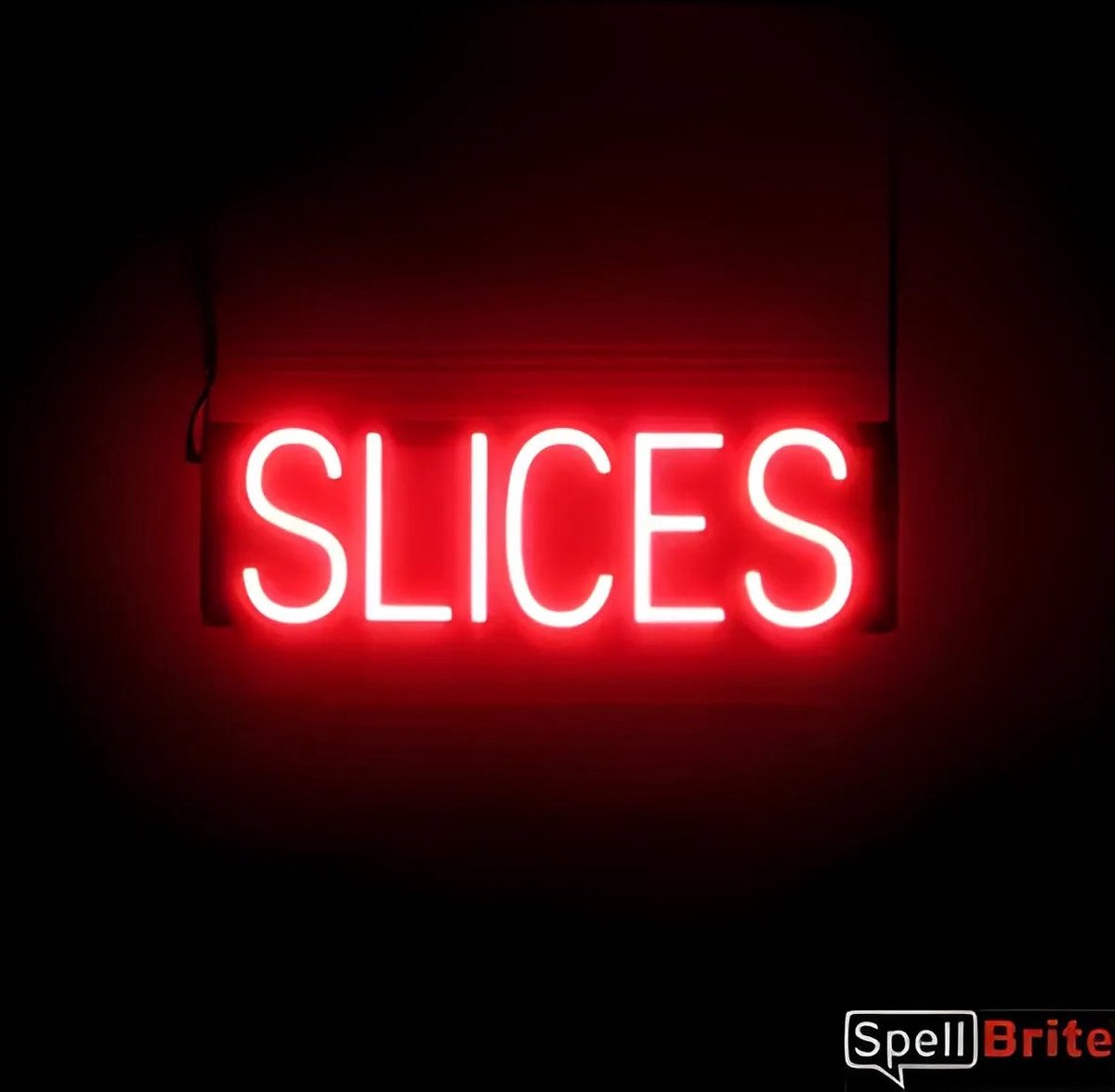 SLICES - Lichtreclame Neon LED bord verlicht | SpellBrite | 53 x 16 cm | 6 Dimstanden - 8 Lichtanimaties | Reclamebord neon verlichting