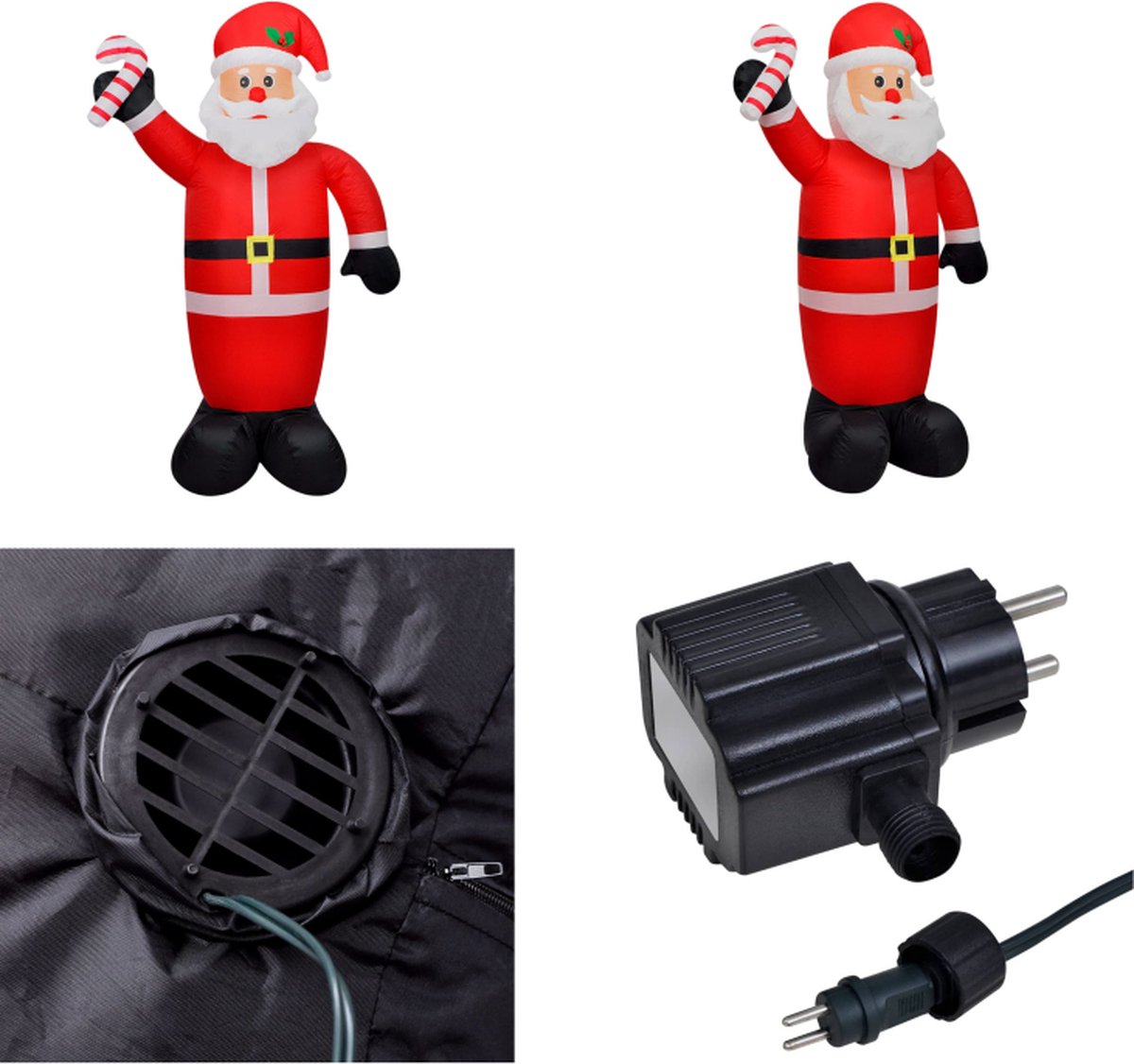 vidaXL-Kerstman-opblaasbaar-met-LED's-300-cm - Opblaasbare Kerstman - Opblaasbare Kerstmannen - Kerstman - Opblaasfiguur