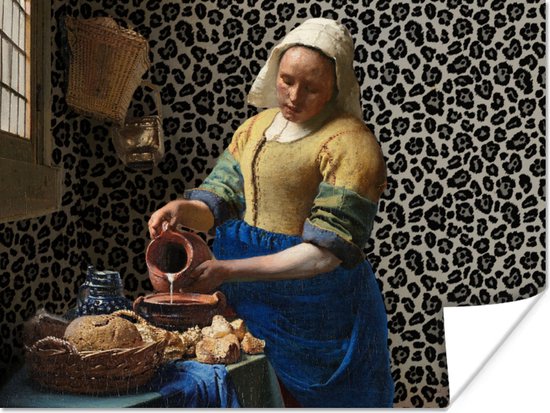 Poster Melkmeisje - Kunst - Panterprint - Vermeer - Schilderij - Oude