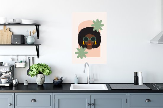 Affiche Femme - Été - Fleurs - 60x90 cm