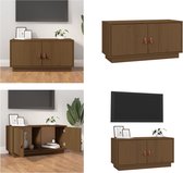 vidaXL Tv-meubel 80x34x40 cm massief grenenhout honingbruin - Tv-kast - Tv-kasten - Tv-meubel - Hifi-meubel