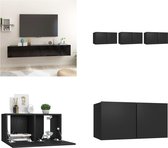 vidaXL Tv-hangmeubelen 3 st 60x30x30 cm zwart - Tv-meubel - Tv-meubels - Tv-kast - Tv-kasten
