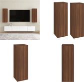 vidaXL Tv-meubelen 2 st 30-5x30x90 cm bewerkt hout bruineikenkleurig - Tv-kast - Tv-kasten - Tv-meubel - Tv-meubel Met LED-verlichting