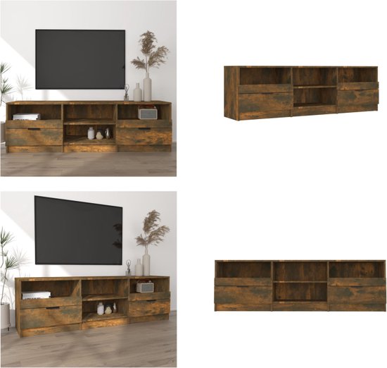 vidaXL Meuble TV 150x33-5x45 cm Bois d'ingénierie Chêne fumé - Meuble TV - Meubles TV - Meuble TV - Meuble Hi-Fi