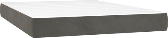 vidaXL Boxspring avec matelas Velours Gris foncé 140x190 cm - Boxspring - Sommiers - Lit - Meubles de couchage