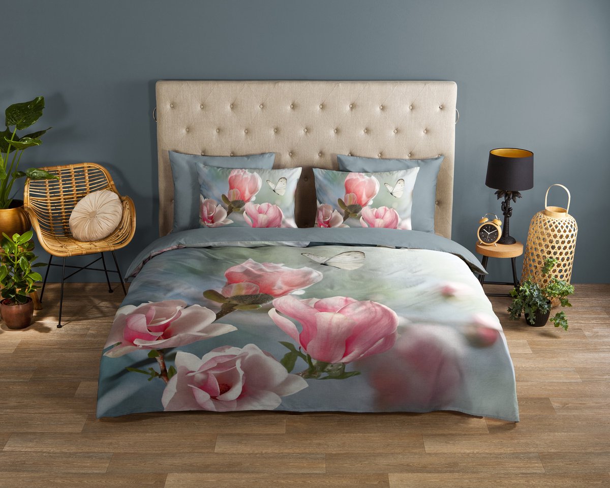 Good Morning dekbedovertrek bloemen - 2 persoons 200x200/220 cm - Multi - 100% Katoen renforce