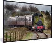 Photo dans le cadre - Un prochain cadre photo locomotive à vapeur noir 60x40 cm - Affiche sous cadre (Décoration murale salon / chambre)
