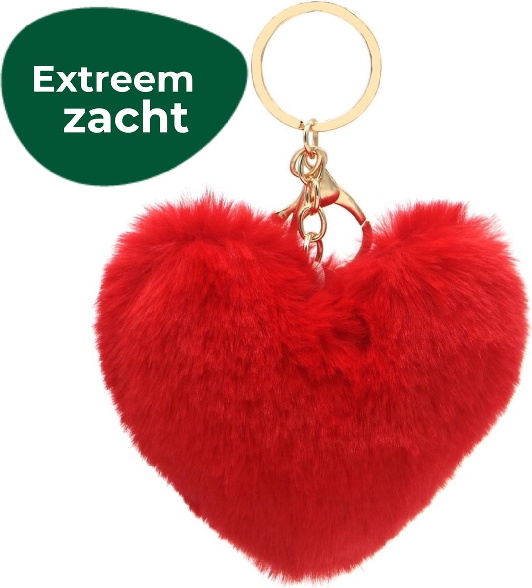 Fluffy Sleutelhanger - Karabijnhaak Sleutelhanger Pluizenbol - Pluche Pompom Sleutelhanger - Voor Sleutelbos of Tas - Liefde - Romantisch Cadeau - Koppel Cadeau - Relatie - Karabijnsluiting