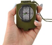 CHPN - Kompas - Legergroen kompas - Survivaltool - Compas - Met koord - Legergroen - Kamperen - Inclusief Handig Opbergzakje - Cadeautje - Outdoor