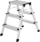 Aluminium Ladder, Multifunctionele Ladder, Belastbaar Tot 150 Kg, Met 3 Niveaus, Getest Door Tüv Rheinland Volgens Dın En14183
