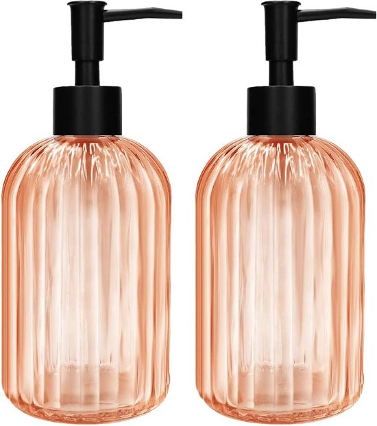 Youngever 6 Stuks 500ML en 250ML Glazen Pompflessen, Glazen Pompfles, Navulbaar Pompdispenser