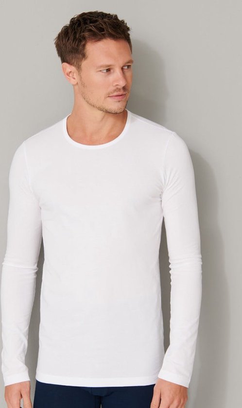 Schiesser 95/5 Sportshirt/Thermische shirt - 100 White - maat S (S) - Heren Volwassenen - Katoen/elastaan- 173812-100-S