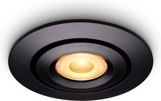Ledisons Piccolo - Set met 10 zwarte LED-inbouwspots en afstandsbediening - dimbaar - 3 jaar garantie - 2700K (extra warm-wit) - 200 Lumen 3W - IP44