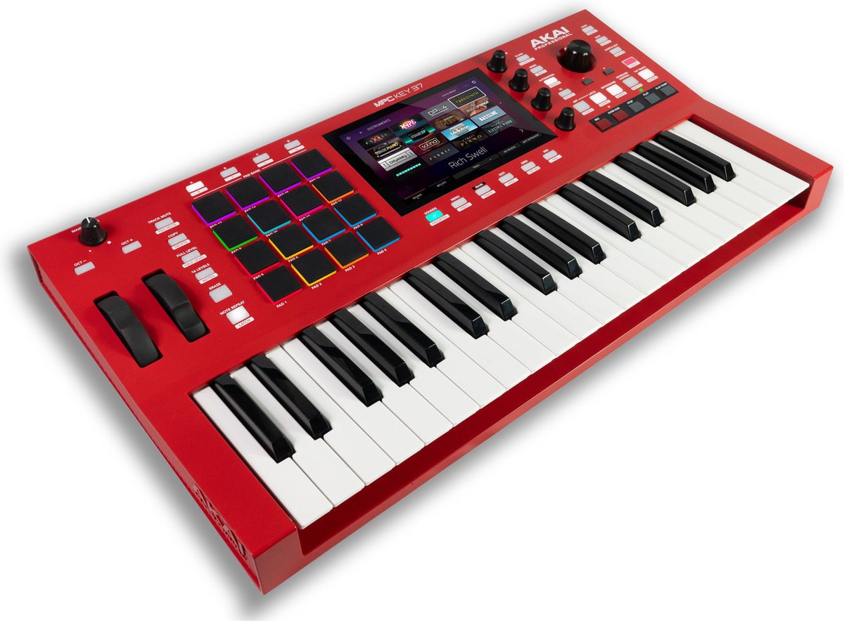 Akai Professional MPC Key 37 Standalone Productie Synthesizer, Drum Machine, MIDI Keyboard, met Wi-Fi, Bluetooth, Touchscreen, Plug-ins en Integratie met Native Instruments