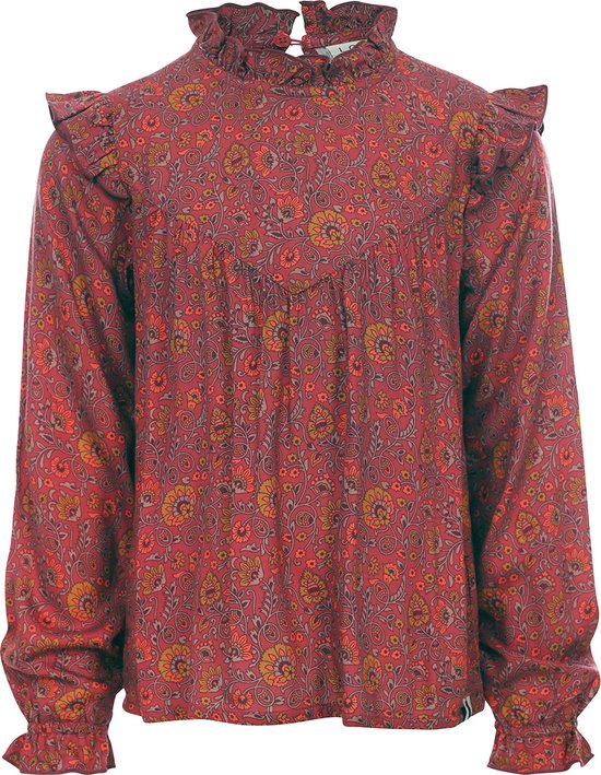 Meisjes blouse viscose - Framboos paisley